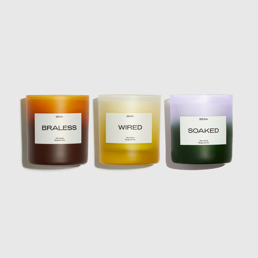 The Candle Trio: BRALESS, SOAKED, WIRED